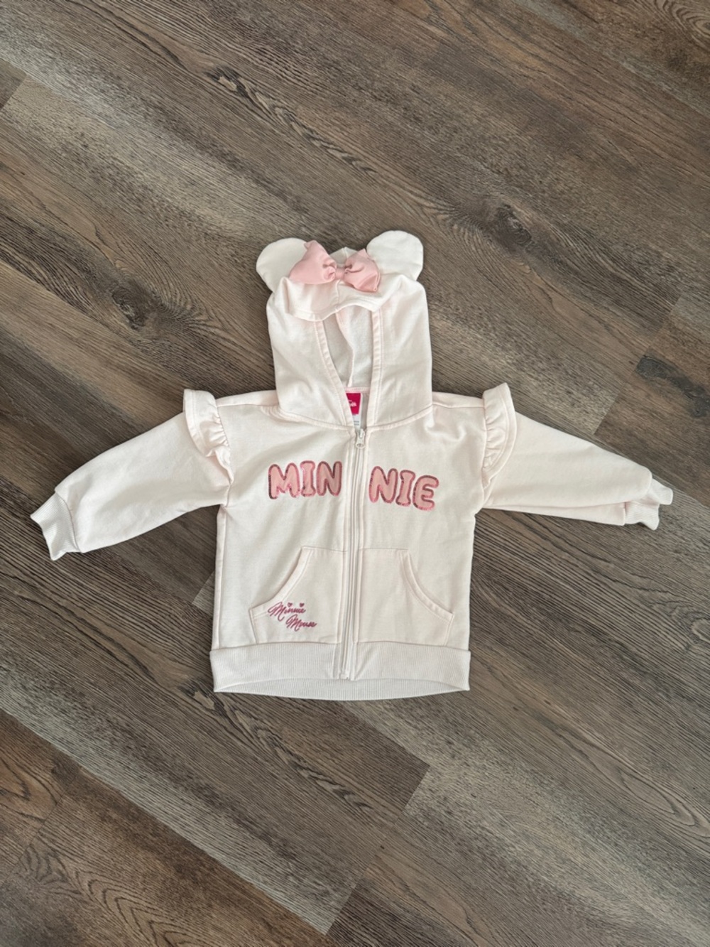 Minnie Pink Hooded Zip-Up Sweatshirt